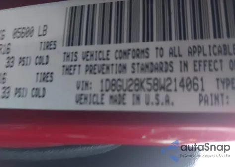 2008 Dodge Nitro Sxt z USA, uszkodzony, nr VIN 1D8GU28K58W214061